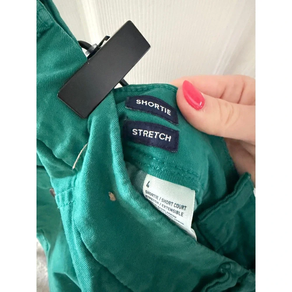 Y2K American Eagle Micro Chino Shortie Shorts Green Retro Preppy‎